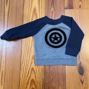 Hanna Andersson Captain America Marvel Sweatshirt 24 mos age 2